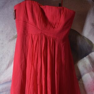 RUBY RED 100% SILK STRAPLESS MINI DRESS NWT SZ 02